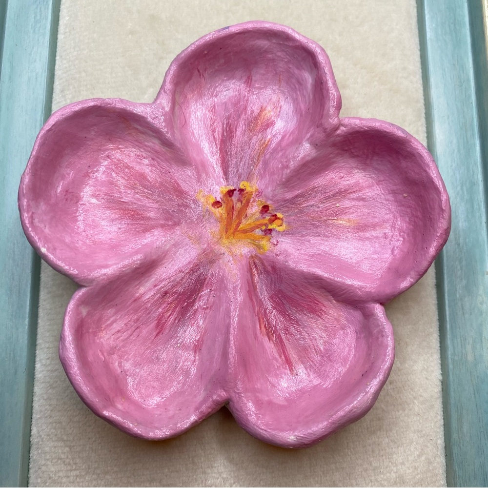 Handmade flower trinket tray jewelry dish